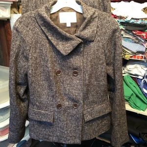 Banana Republic brown tweed suit